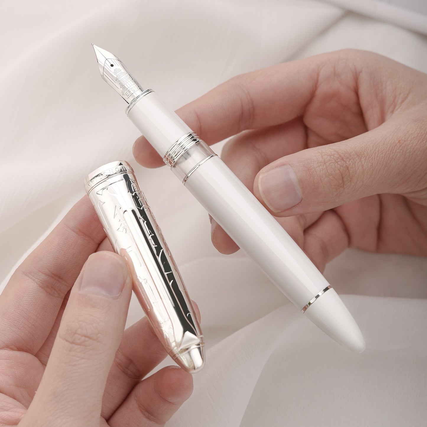 Stylo-plume HongDian N6 Blanc à Piston