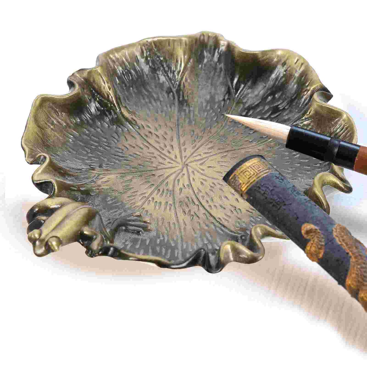 Encrier ancien bronze