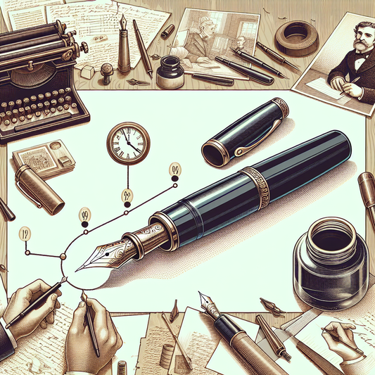 Illustration représentant :Histoire du stylo plume : de son invention à son utilisation dans l'écriture