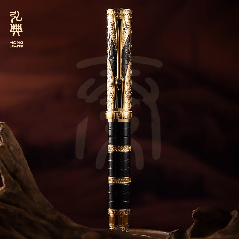 Stylo-plume Hongdian Qin, Plume Or 14K, Style Chinois antique